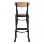 Wright Commercial Green Vinyl/Wood Back Barstool