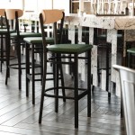 Wright Commercial Green Vinyl/Wood Back Barstool