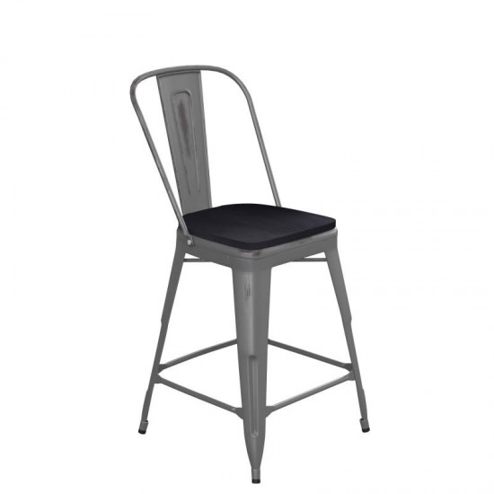 Clear Coat 24" Stool-BK Seat