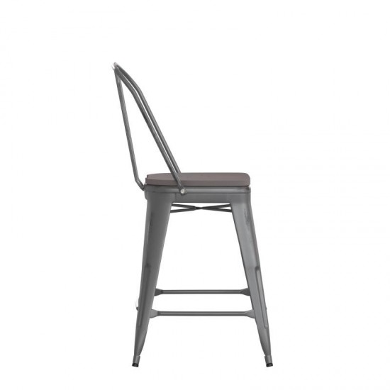 Clear Coat 24" Stool-Gray Seat