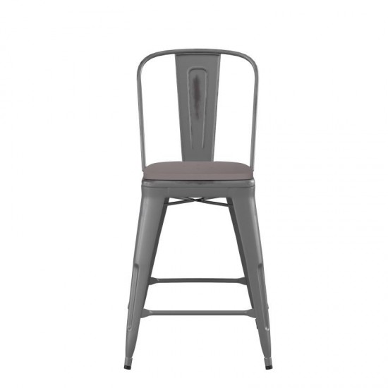 Clear Coat 24" Stool-Gray Seat