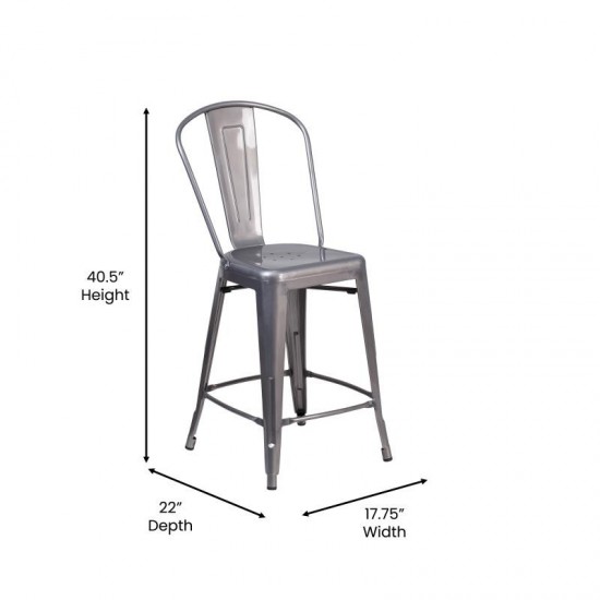 Clear Coat 24" Stool-Gray Seat