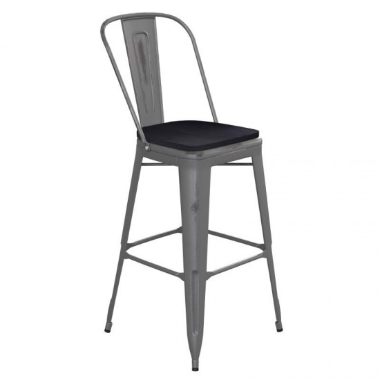 Clear Coat 30" Stool-BK Seat