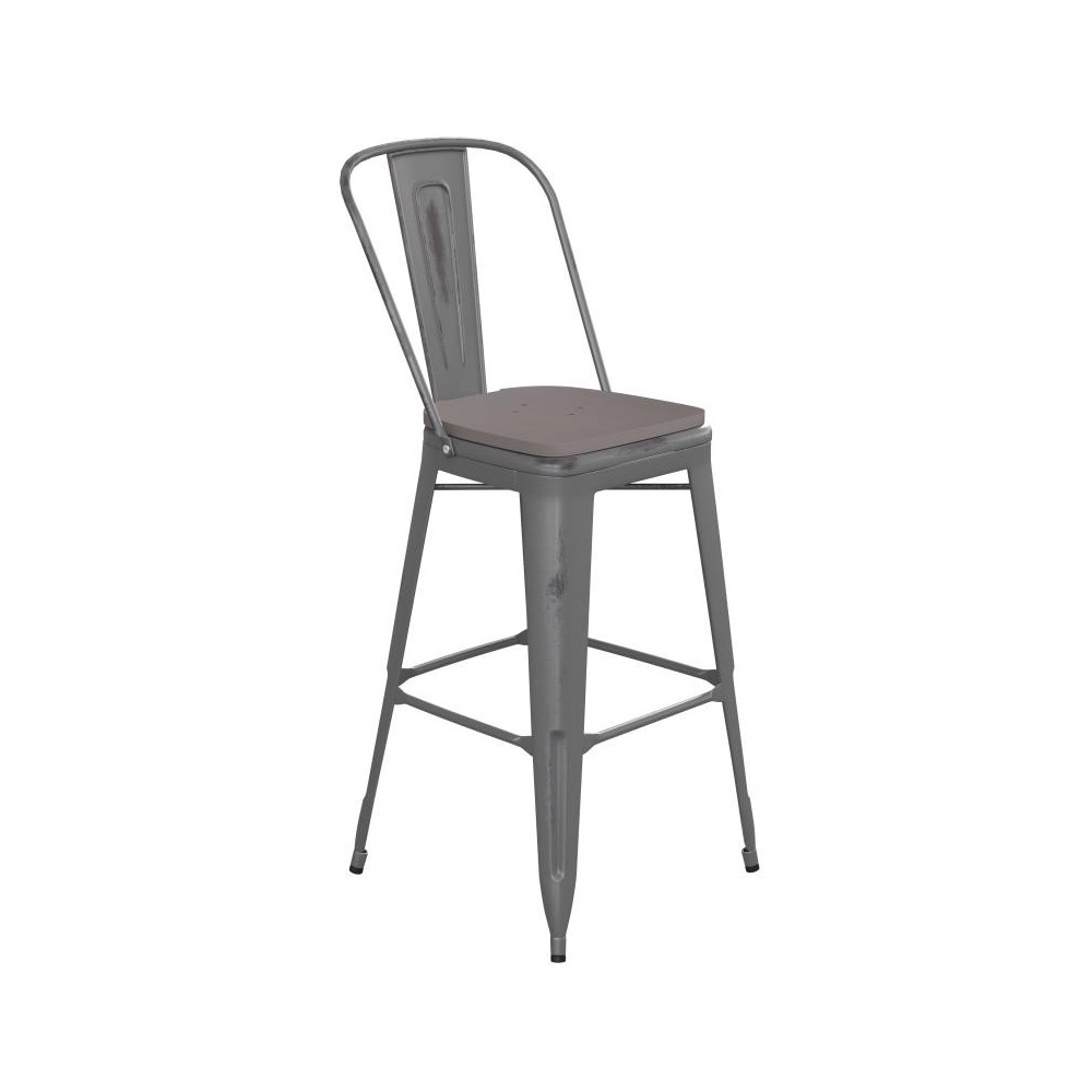 Clear Coat 30" Stool-Gray Seat