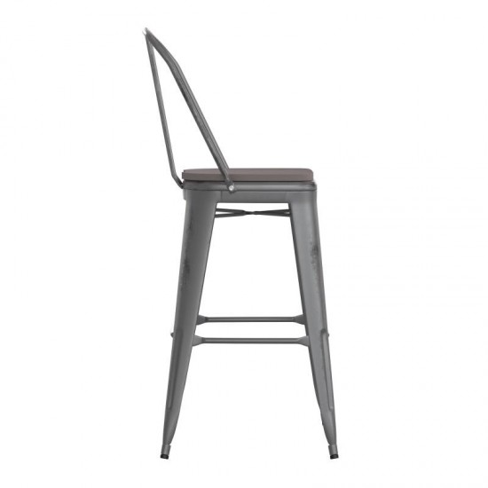 Clear Coat 30" Stool-Gray Seat