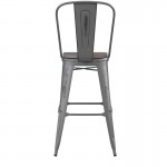 Clear Coat 30" Stool-Gray Seat
