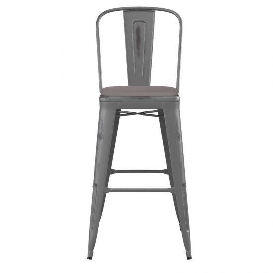 Clear Coat 30" Stool-Gray Seat