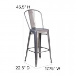 Clear Coat 30" Stool-Gray Seat
