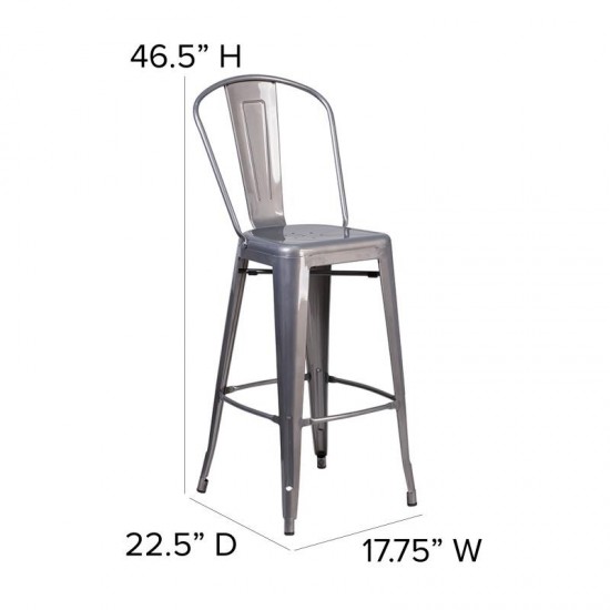 Clear Coat 30" Stool-Gray Seat