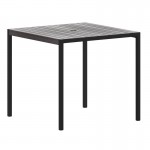 35" SQ Gray Faux Teak Table