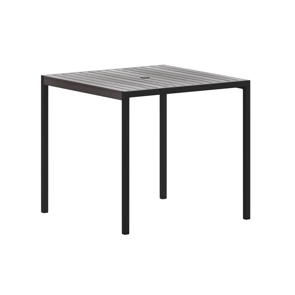 35" SQ Gray Faux Teak Table 35" SQ Gray Faux Teak Table