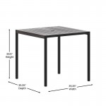 35" SQ Gray Faux Teak Table