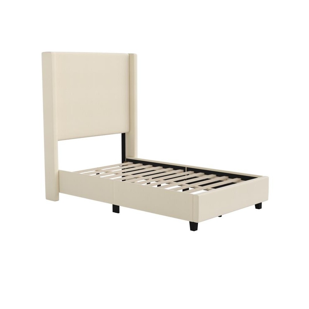 Beige Twin Size Platform Bed