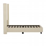 Beige Twin Size Platform Bed