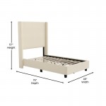 Beige Twin Size Platform Bed