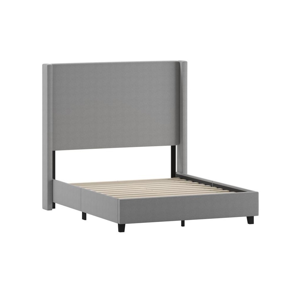 Gray Full Size Platform Bed