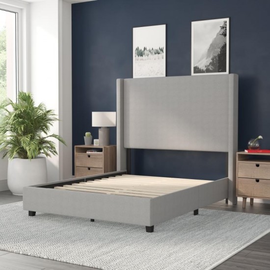 Gray Full Size Platform Bed