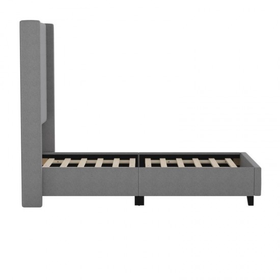 Gray Twin Size Platform Bed