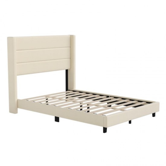 Beige Full Platform Bed