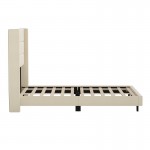 Beige Full Platform Bed