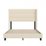 Beige Full Platform Bed