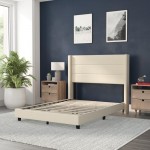 Beige Full Platform Bed