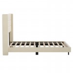 Beige Queen Platform Bed