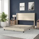 Beige Queen Platform Bed