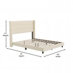 Beige Queen Platform Bed