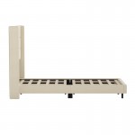 Beige Twin Platform Bed