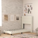 Beige Twin Platform Bed