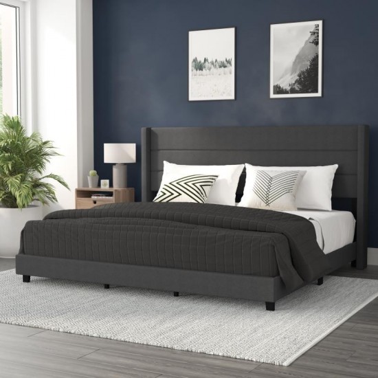 Charcoal King Platform Bed