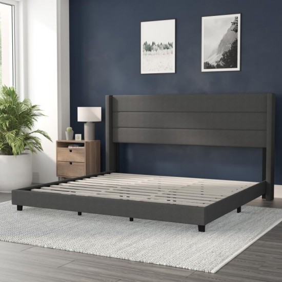 Charcoal King Platform Bed