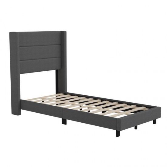 Charcoal Twin Platform Bed