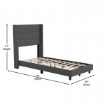 Charcoal Twin Platform Bed