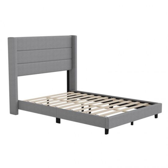 Gray Full Platform Bed