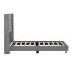 Gray Full Platform Bed