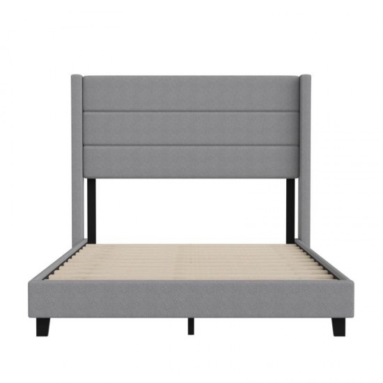 Gray Full Platform Bed