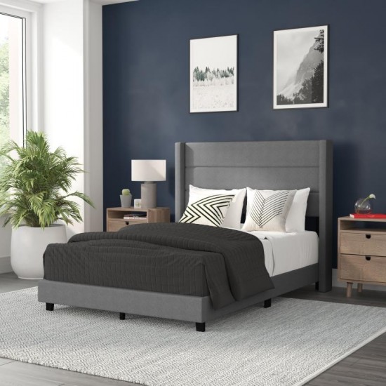 Gray Full Platform Bed