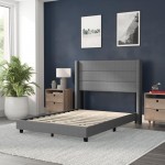 Gray Full Platform Bed