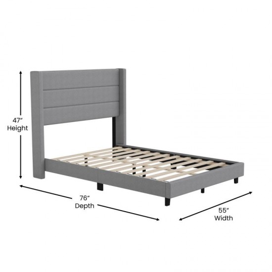 Gray Full Platform Bed