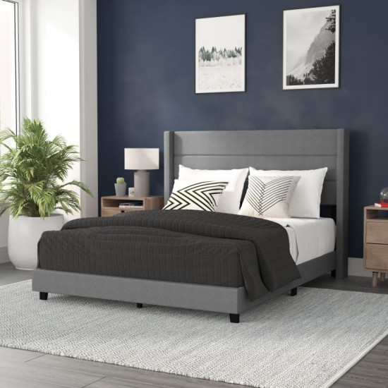 Gray Queen Platform Bed