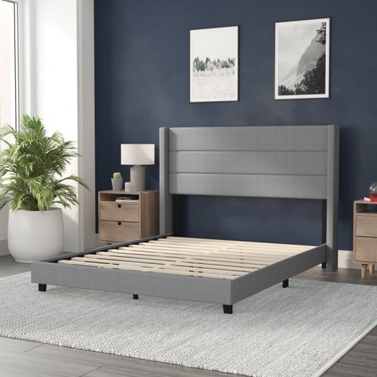 Gray Queen Platform Bed