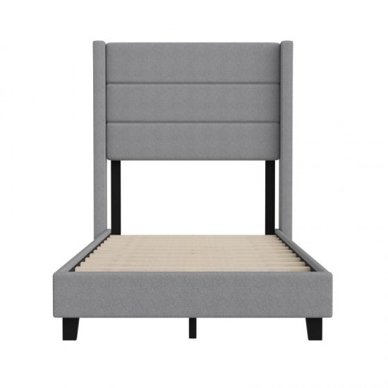 Gray Twin Platform Bed