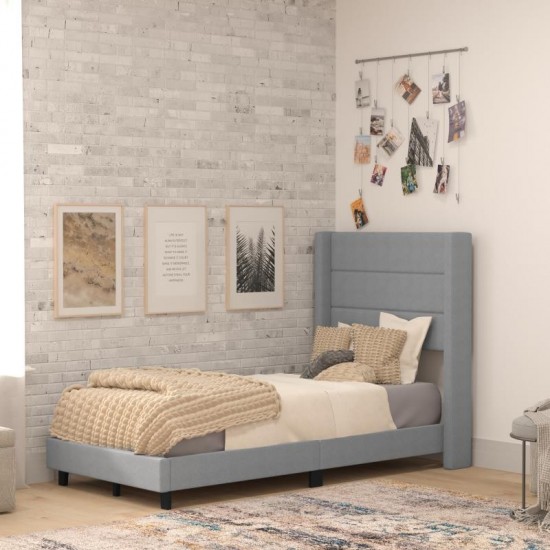 Gray Twin Platform Bed