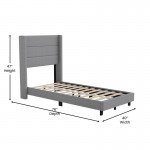 Gray Twin Platform Bed