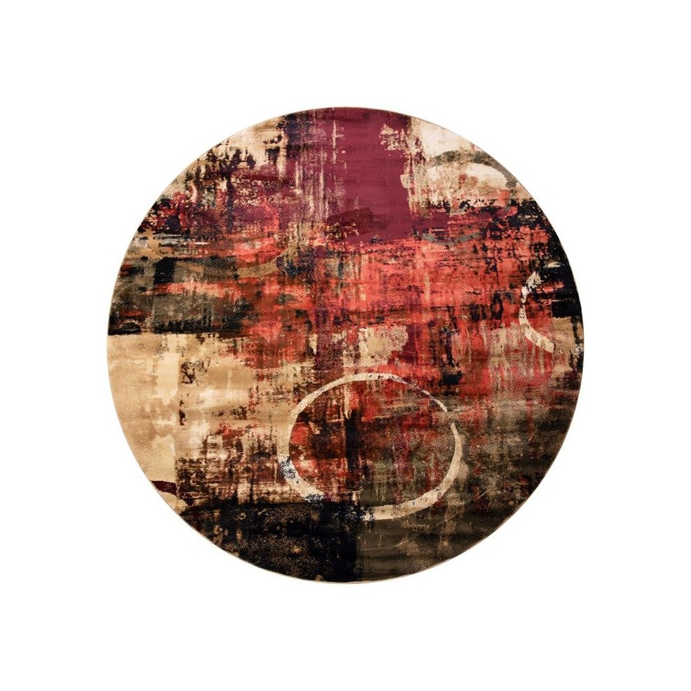 8x8 Round Abstract Area Rug