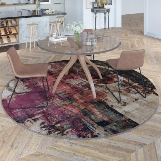 8x8 Round Abstract Area Rug