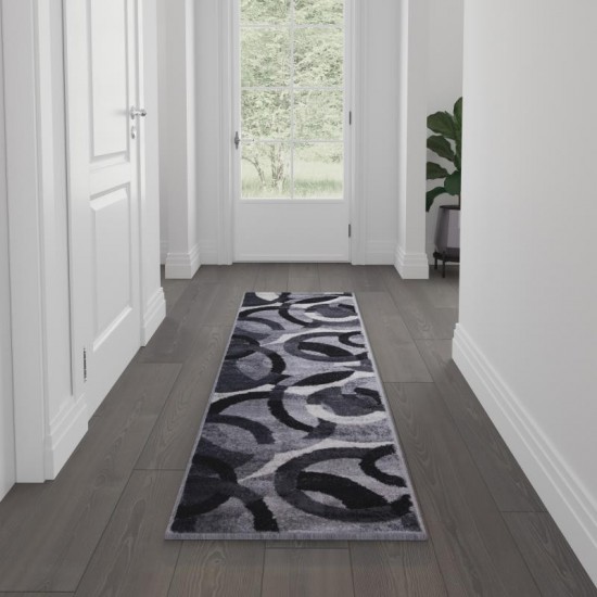 2x7 Black/Gray Area Rug