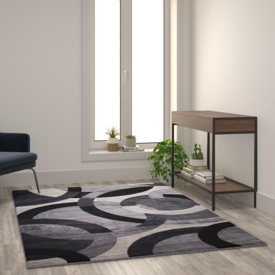 5x7 Black/Gray Area Rug